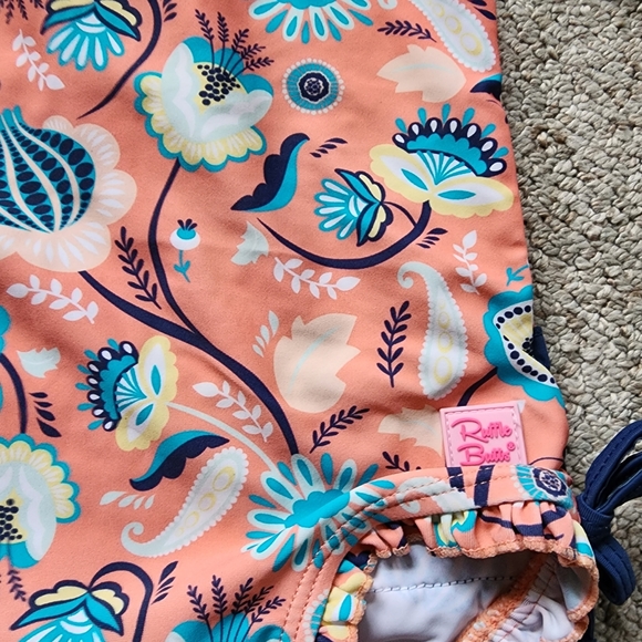 Ruffle Butts Paisley Paradise One Piece Rashguard - Picture 2 of 5